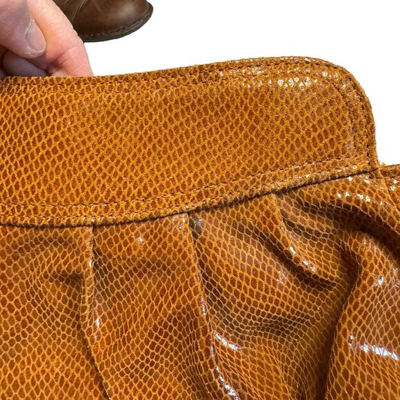 Hype Vadim Brown Women's Leather Purse Clutch Reptile Magnetic Closure - Picture 8 of 8